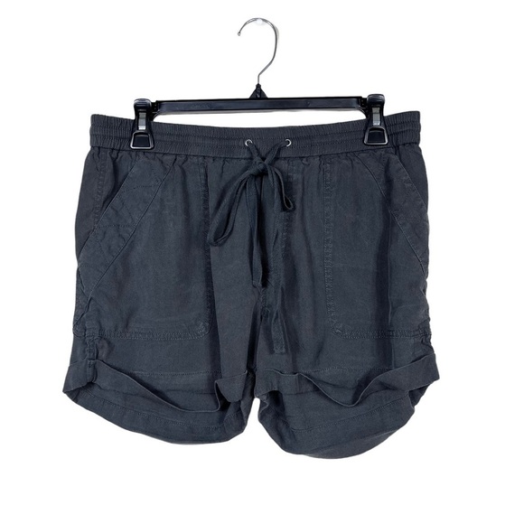 Lucky Brand Gray Lyocell Drawstring Waist Cuffed Shorts w/Pockets Size S - Picture 2 of 6